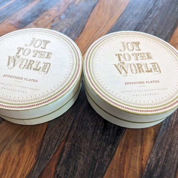 Pottery Barn Joy to the World Appetizer Plates - 2 sets - Picture 2 of 9